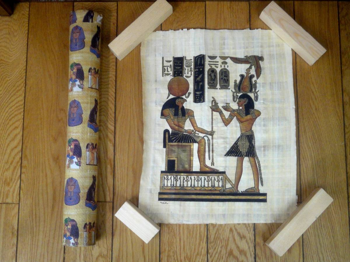 ★Kostenloser Versand★Ägypten★Wandbild aus Rinde★Traditionelles Handwerk★Kommt mit Spezialkoffer★H43cm x B34cm★Poster★P96★, Kunstwerk, Malerei, Andere