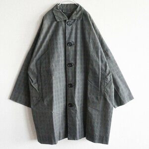 【極上品】 CASEY CASEY 【OILED GLEN CHECK COAT】 S オイルド グレンチェック コート コットン ケーシー ケーシー 2208180