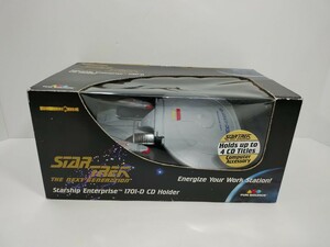 【送料無料】当時物　スタートレック　Star Trek　エンタープライズ　NCC-1701-D CDホルダー　フィギュア　未使用　レア　希少