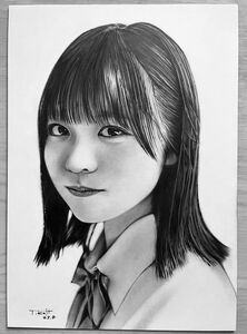 日向坂46 正源司陽子 No.2 手描きイラスト 鉛筆画 A4 美人画