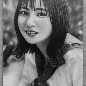 日向坂46 正源司陽子 No.4 手描きイラスト 鉛筆画 A4 美人画