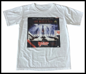 送無 G② 使用感の少ない美品 Sigue Sigue Sputnik ジグジグ スパトニック Love Missile F1-11 アルバム CD ビッグ プリント Tシャツ 白 M