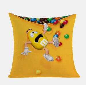 M&M'S エムアンドエムズ クッションカバー 枕 カバー アメリカン雑貨 ガレージ インテリア ムーンアイズ ヴィンテージ