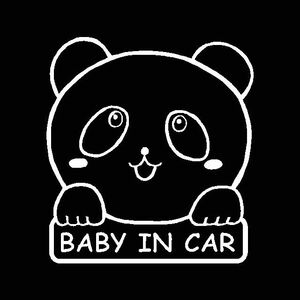 BABY IN CAR　カッティングステッカー 可愛いぱんだ柄 看板Ver