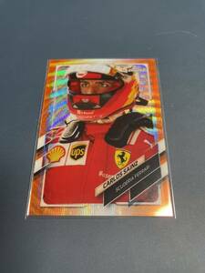 CARLOS SAINZ (#/25) (FERRARI) 2021 TOPPS CHROME FORMULA 1 F1 Orange/Red Refractor