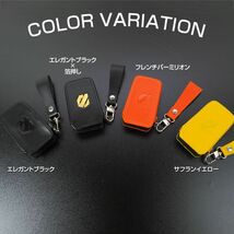 新型 ヴェルファイア 40系 スマートキーケース 本革 イタリアンレザー ストラップ 5ボタン エレガントブラック_画像5