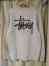 STUSSY ステューシー Basic Stussy Crew 灰 M 秋冬 最新人気商品　値下げしました！_画像1