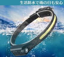 ヘッドライト USB-C 充電式 IPX4 防水 センサー 広角 釣り 自転車_画像2