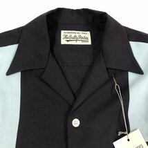 WACKO MARIA ワコマリア 22SS THREE-TONE 50s SHIRT オープン 半袖シャツ 黒×ライトブルー サイズS 正規品 / 31675_画像3