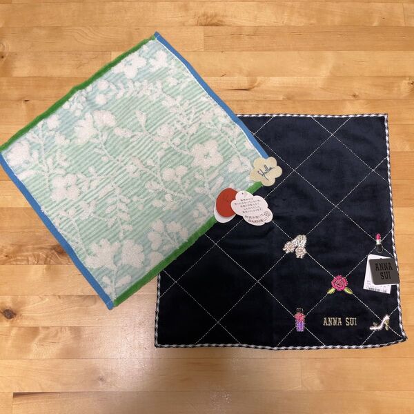 新品 ブランド タオルハンカチ2枚セット シビラ アナスイ