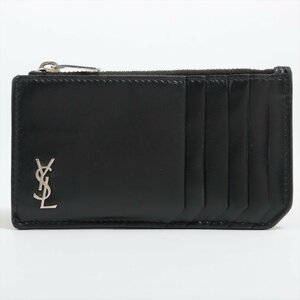 美品 現行型 サンローラン パリ YSL タイニー モノグラム ジップ フラグメント クレジット カードケース メンズ レディース TTT 0912-T68