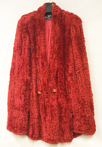 qof.k1175* fur coat EROM ROCHE Ginza Grace beaver coat red red lady's 