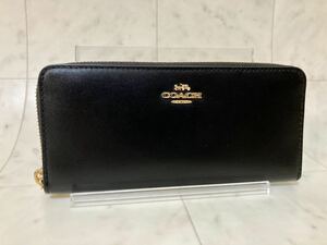 COACH ラウンドファスナー長財布 コーチ長財布 レザー 長財布