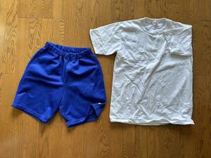 4 gym uniform short sleeves T-shirt shorts L size 2 sheets set eco