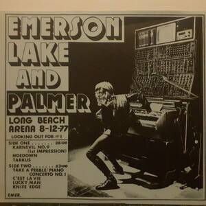 米DRAGONFLY盤LP 高音質プライベート！Emerson, Lake & Palmer / Long Beach Arena 8-12-77. 1979年 EMER-1 EL&P Works Tour 音源 Tarkus