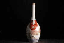 古伊万里　色絵瓔珞緞帳桜図御神酒徳利　酒器　高さ27.5ｃｍ_画像1