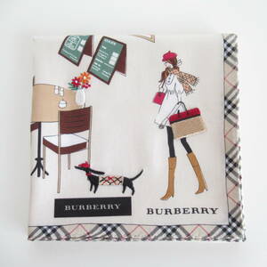 ■未使用　BURBERRY バーバリー　ハンカチ　女の子　犬　刺繍■