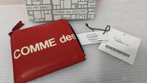 HC873-230907-146【中古】コムデギャルソン/COMME des GARCONS ウォレット HUGE LOGO 財布 小銭入れ ヒュージ ロゴ レザー スペイン製