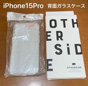 iPhone15Pro 背面ガラスケース　アイフォンケース　スマホケース　透明ケース　クリアケース