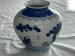ツボ 壺 花瓶 和柄 青花 中国 中国美術 壷 高さ 焼物