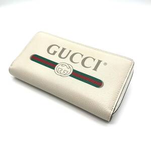 [ первоклассный прекрасный товар ]GUCCI Gucci Vintage Logo принт Zip around длинный кошелек 496317