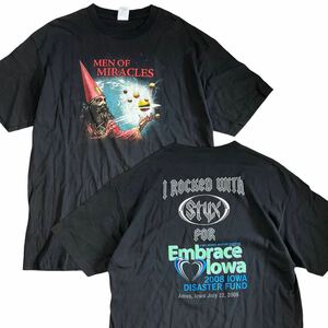 00s STYX MEN OF MIRACLES Tシャツ XLブラック バンドTシャツ 2008 ツアー スティクス ロック バンT