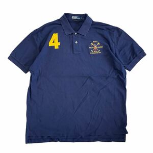 90s POLO RALPH LAUREN 半袖 ポロシャツ XL ネイビー ワンポイント ロゴ 刺繍 ポロ ラルフローレン ヴィンテージ