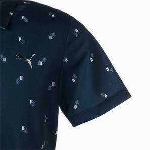 ■【L】定価11,000円 プーマ ゴルフ 3D ロゴ 半袖ポロシャツ紺■の画像4