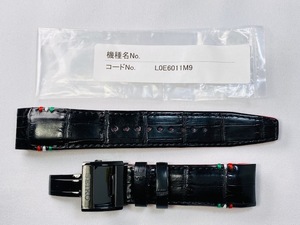 L0E6011M9 SEIKO アストロン 22mm 純正革ベルト クロコダイル ブラック SBXB037/8X82-0AL0用 ネコポス送料無料