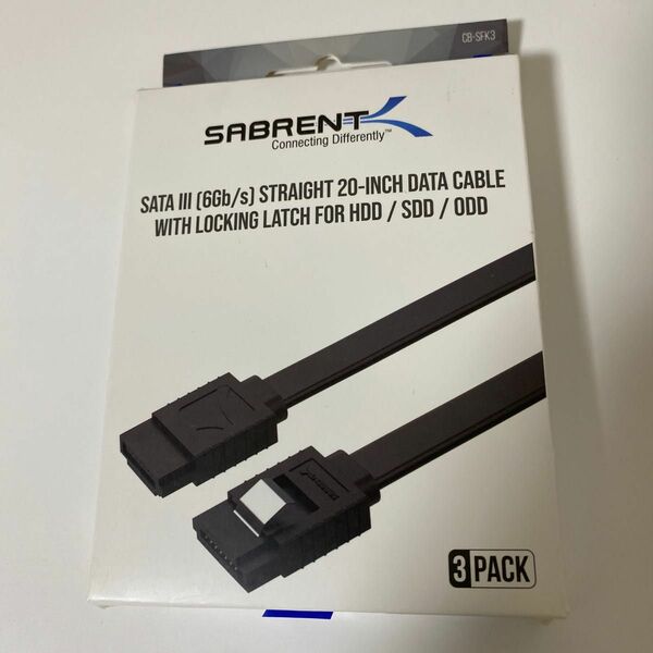 X8 Sabrent SATA3ケーブル6Gbit/sストレート型コネクタx3本