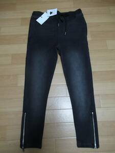 ★536 tmdl ザ・ミドル新品ストレッチjog zipデニムパンツ S black