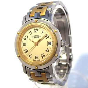 Hermes Ladies Dress Watch Cl4.220 Clipper Используется класс: ・ ・ Store в качестве текущей ситуации