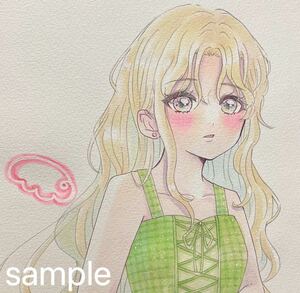 Art hand Auction Hand-drawn illustration handwritten original analog girl Copic A4 size illustration cream soda fairy, comics, anime goods, hand drawn illustration