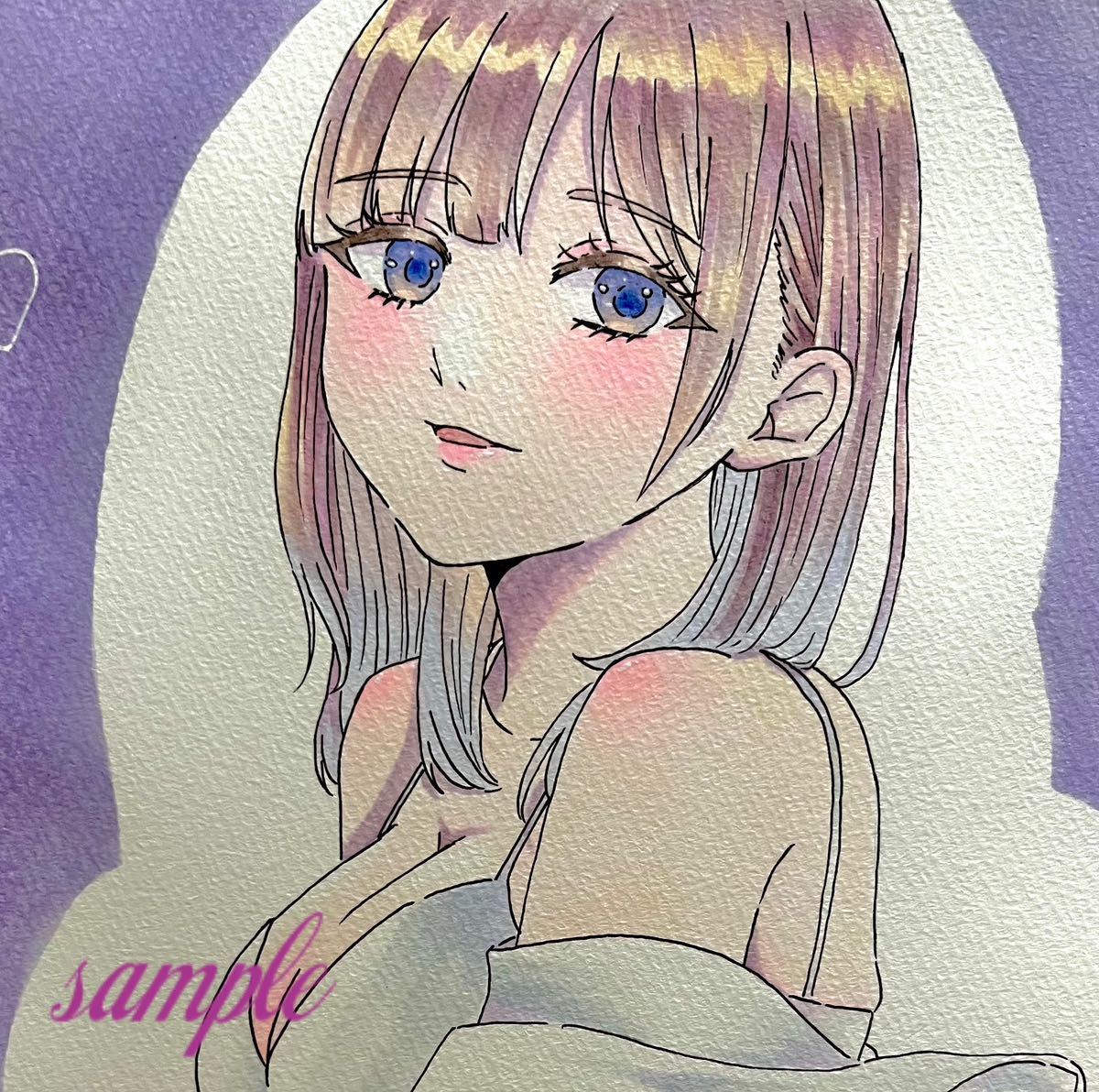 Handgezeichnete Illustration Handgeschriebenes Original Analog Girl Copic Illustration im A4-Format Weiße Hose Niedlich, Comics, Anime-Waren, handgezeichnete Illustration