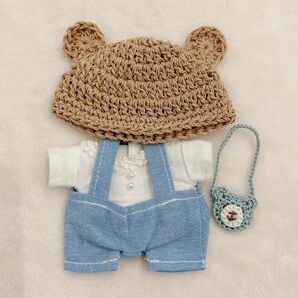 ちびぬい服　ハンドメイド♪ 服上下とクマの帽子とかばんの4点セット