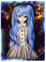 ●ドールウィッグ*プレミアムツインカール*あじさい色*9～9.5インチ（MDD DD SD SmartDollなど）●doll wig*dollwig●_画像2