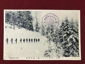 ｍ〇〇　戦前絵葉書　樺太ノ森林トスキー隊ノ雪中踏破　風景　東京大正博覧会 樺太3.3.20印　　/I84⑧