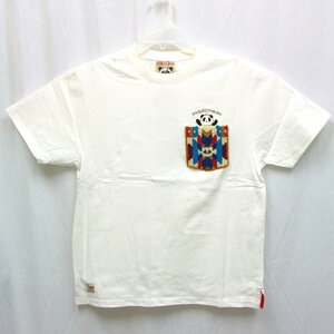 パンディエスタ PANDIESTA ネイティブサガラ刺繍ポケット半袖Tシャツ 523200 ホワイト L アメカジ バイカー キャラクター