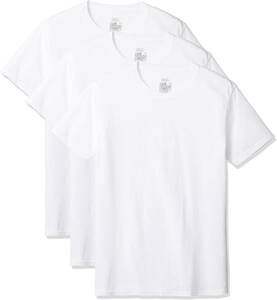 新品●送料無料　[ヘインズ] Tシャツ(3枚組)　 綿100% 丸首 半袖 3P クルーネックTシャツ 白 サイズLLです。