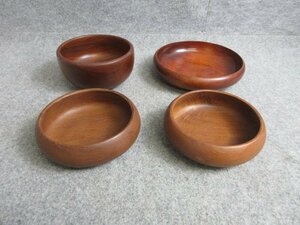 生地 小鉢 4点 [B33004] 高さ5.5～7.5cm 直径15～20cm 木製 茶道具 菓子器 お盆 菓子入れ