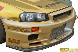 【M's】R34 SKYLINE GT-R BNR34 (1999.1-2002.12) TOP SECRET G-FORCE フロント ディフューザー FRP トップシークレット エアロ リップ