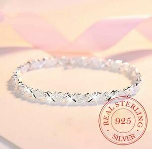 607* new goods unused * lady's silver bracele s925 XO Korea bangle jewelry accessory wedding stylish Stone 