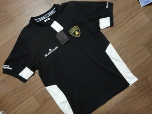 新品　ランボルギーニ(lamborghini)　BLANCPAIN　Tシャツ　半袖　黒　白　サイズL