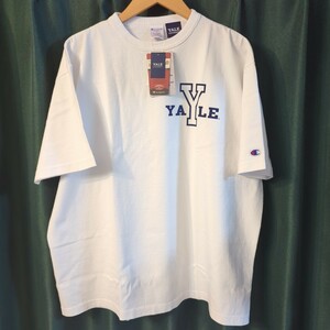 チャンピオン アメリカ製 YALE T1011 Tシャツ L リバースウィーブ made in usa エール ハーバード usc ucla フットボール ホワイト usn