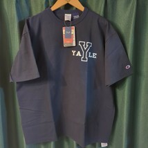 チャンピオン アメリカ製 YALE T1011 Tシャツ L リバースウィーブ made in usa エール ハーバード usc ucla フットボール ネイビー usn_画像1