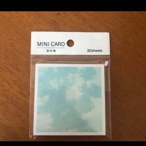 【送料無料】コラージュ素材　雲　空　メモ帳　メッセージカード　サンキューカード