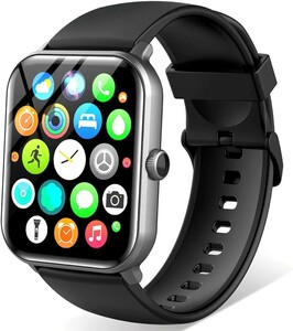 スマートウォッチ 通話機能付き1.85インチ大画面 Smart Watch IP68防水 音楽再生 着信＆メッセージ通知 アラーム 音声アシスタント