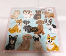 フェイラー FEILER マイキュートパピー ハンカチ 犬 子犬 dog タオル ペールグリーン×ピンク 完売品 _画像2