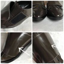 美品FABIO RUSCONI ファビオルスコーニ ローファー シューズ マジックテープ 革靴 イタリア製 ITALY ブラウン フリンジ サイズ36 loafer_画像8