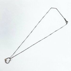 Pt850 ハートモチーフ ネックレス 約3.9g 全長：約40.5cm 幅：約0.7mm ハート:約W14.4mm×H14.3mm プラチナ■の画像6